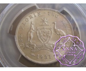 Australia 1931 Florin PCGS MS63